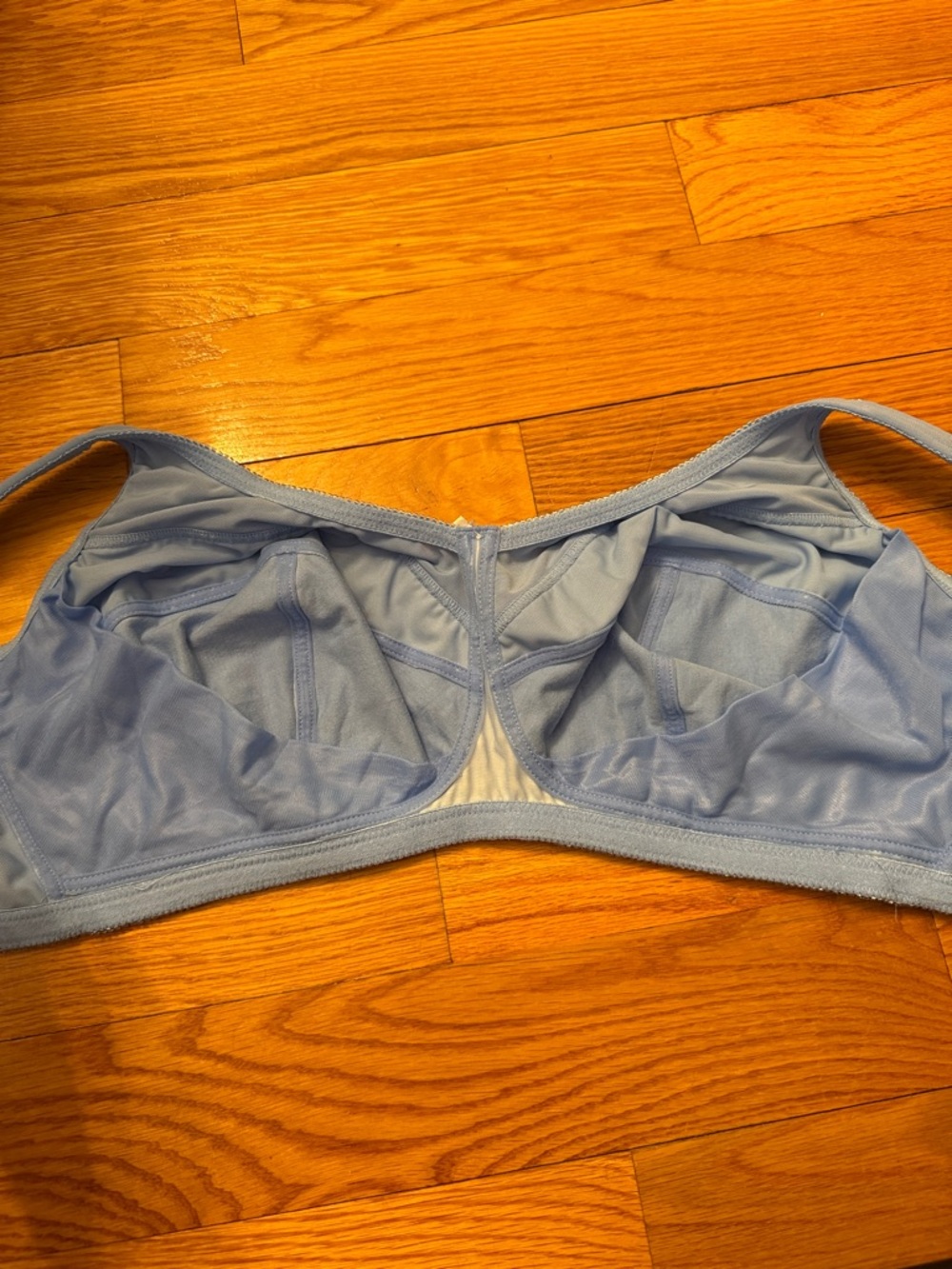 Ulla Popken Light Blue Polka Dot Bra with White Trim 46E euro brand no underwire - Picture 7 of 8